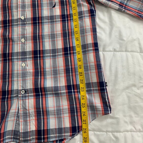 Nautica Men’s Long Sleeve Red & Blue Checked Shirt – Size Large - Picture 11 of 14
